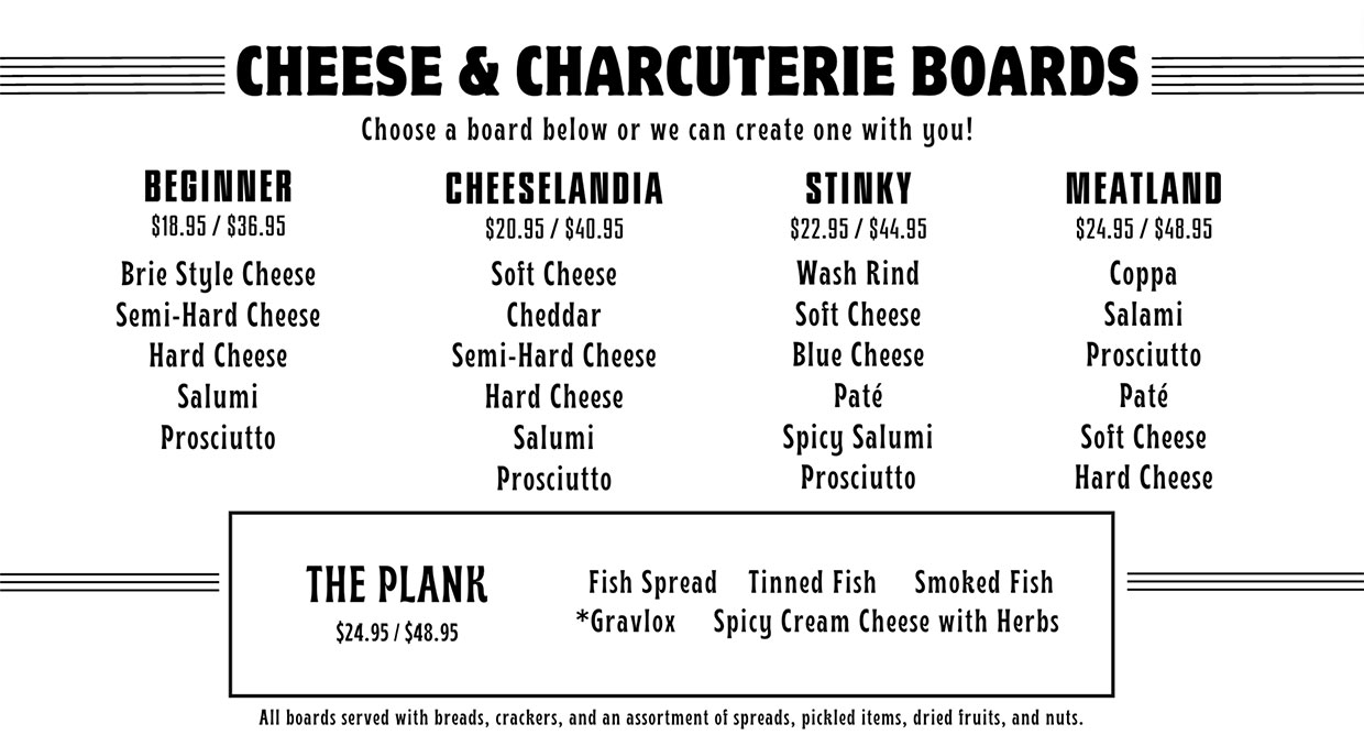 Cheese and Charcuterie Boards